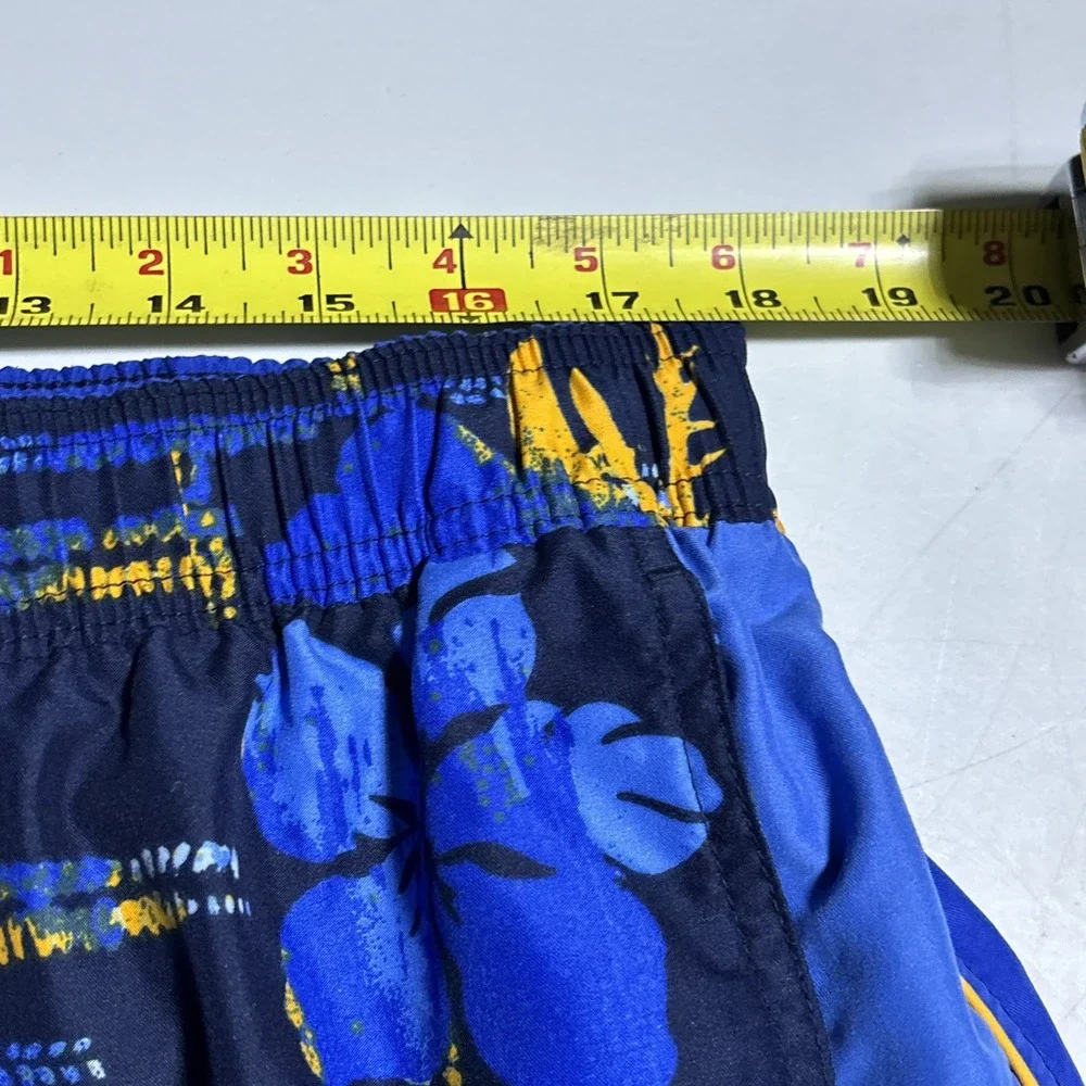 Vintage Nike Swim Trunks Board Shorts Mens 2XL Blue Tropical Abstract Swoosh